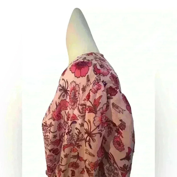 Long Duster with Tie Belt in Pink Floral - Picture 7 of 10